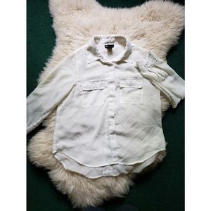 Sheer white button up